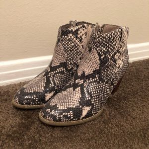 Snake skin bootie